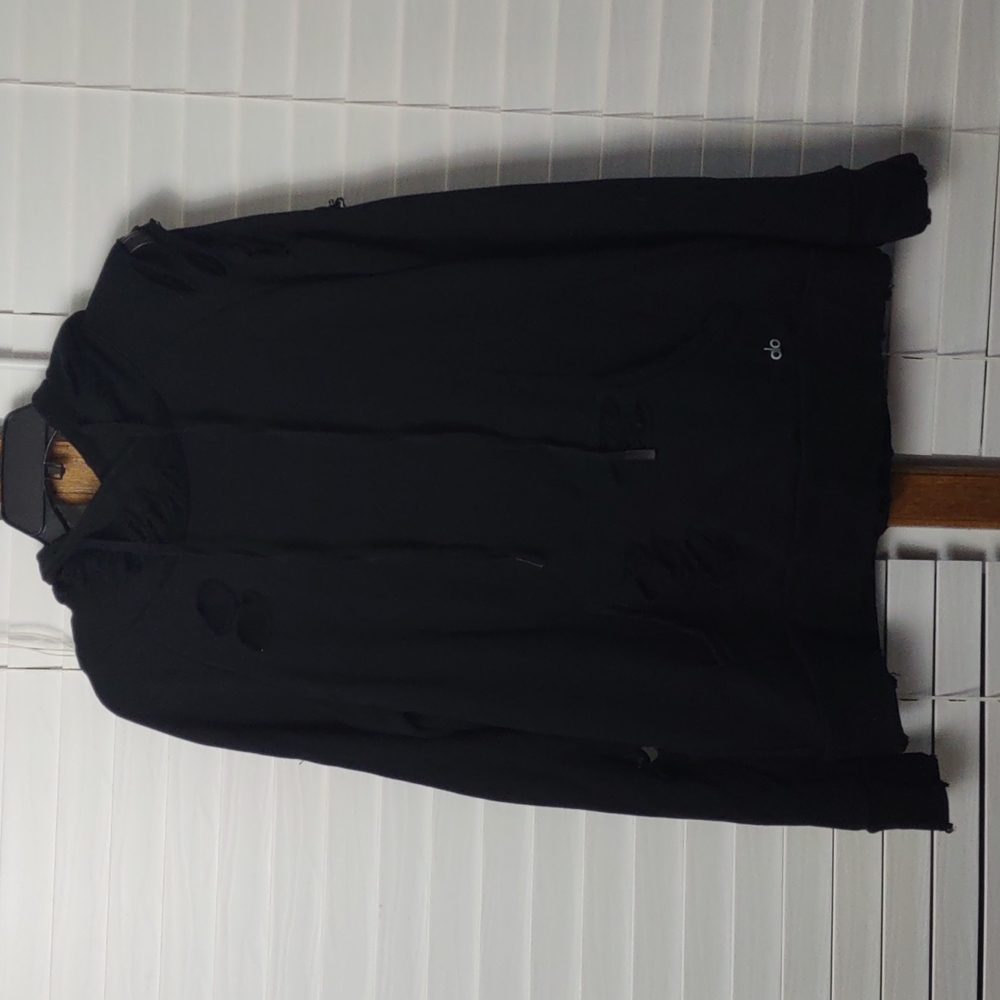 Alo yoga black distressed hoodie Sz M